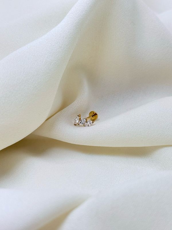 Piercing labret petali gold