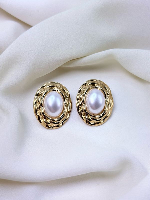 Orecchini perla retró gold