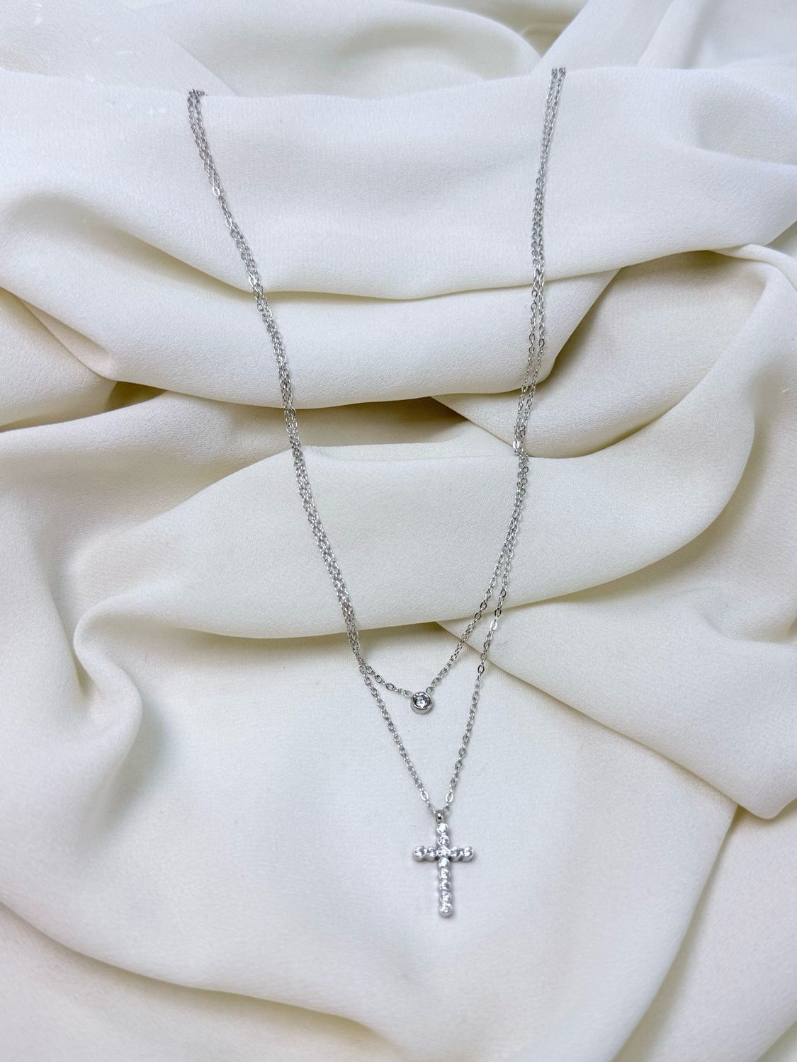 Collana croce luce silver