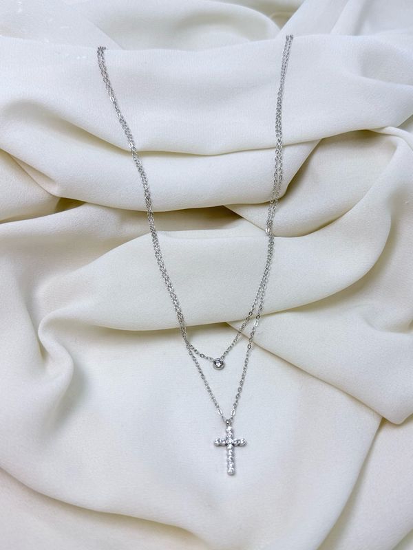 Collana croce luce silver