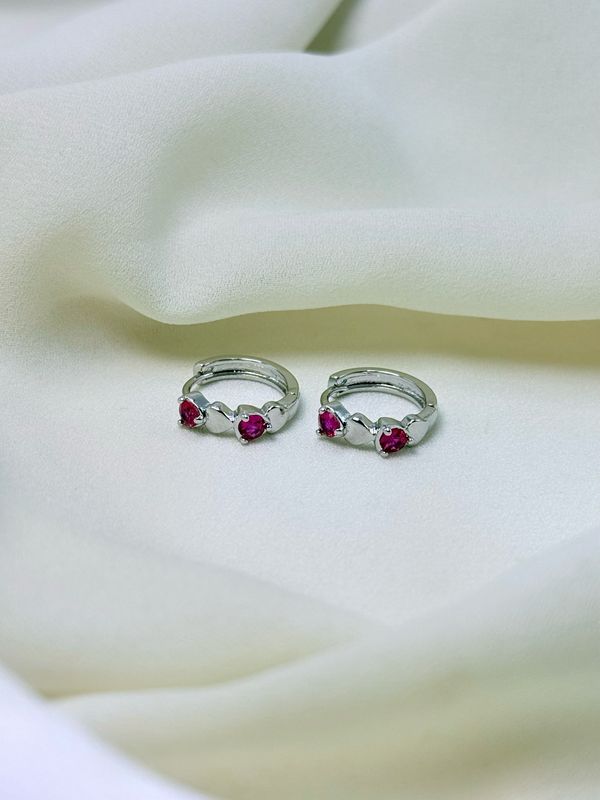 Hoop trilogy fucsia silver