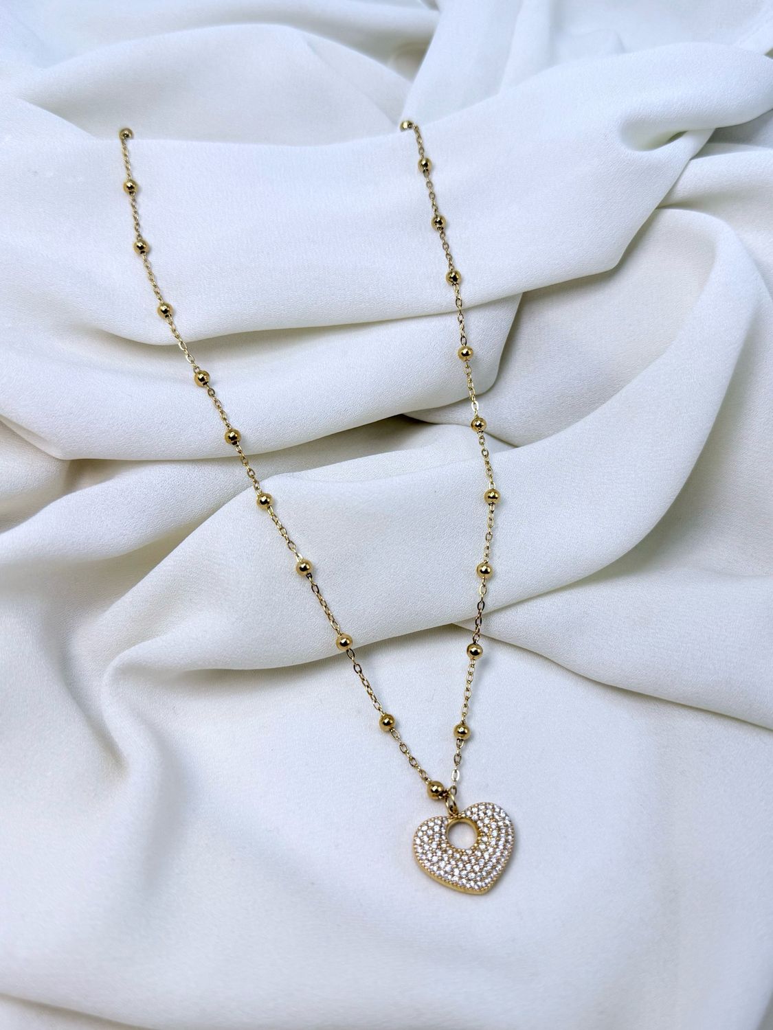 Collana love pavè gold