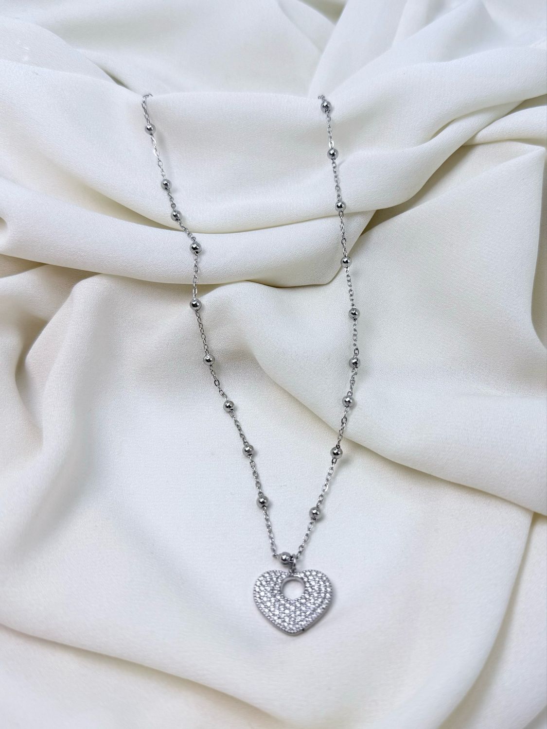 Collana love pavè silver
