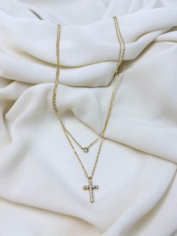Collana croce luce Gold