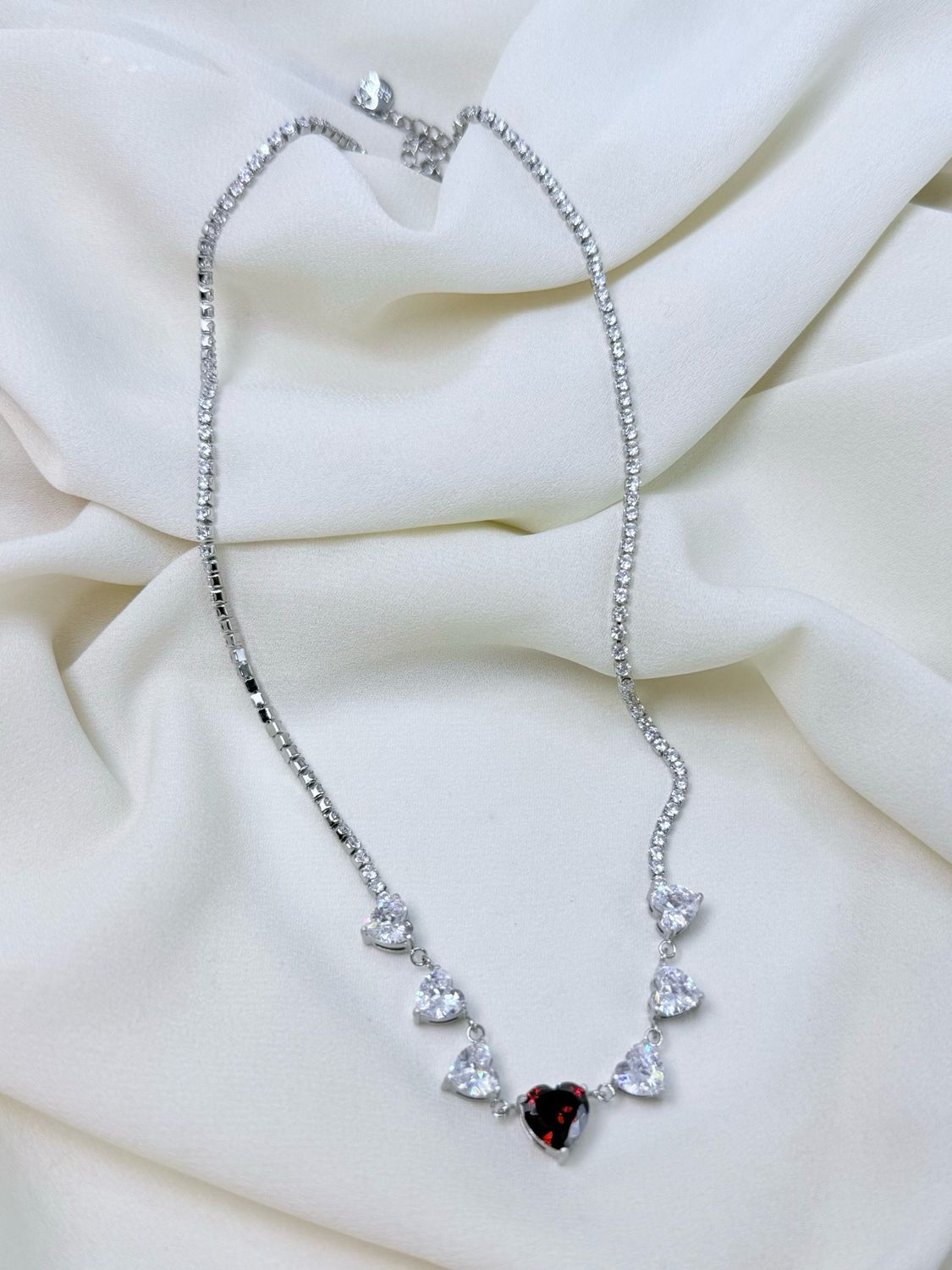 Collana tennis love silver