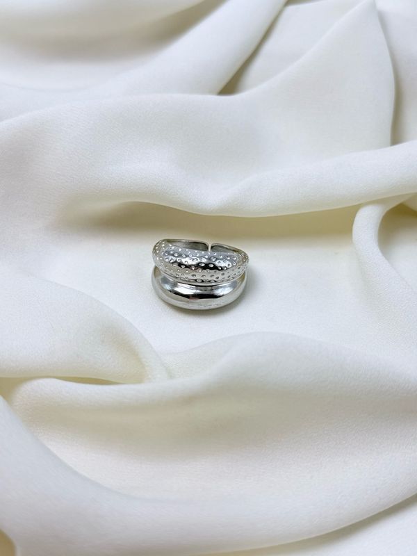 Anello double bold silver
