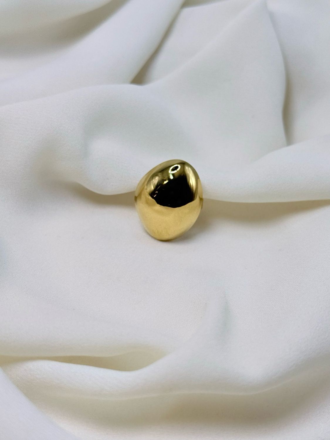 Anello bombo ovale gold