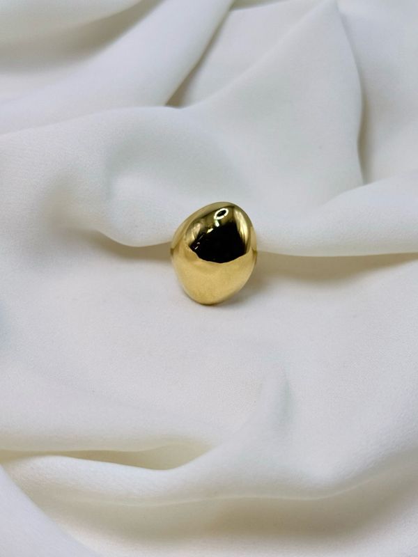 Anello bombo ovale gold