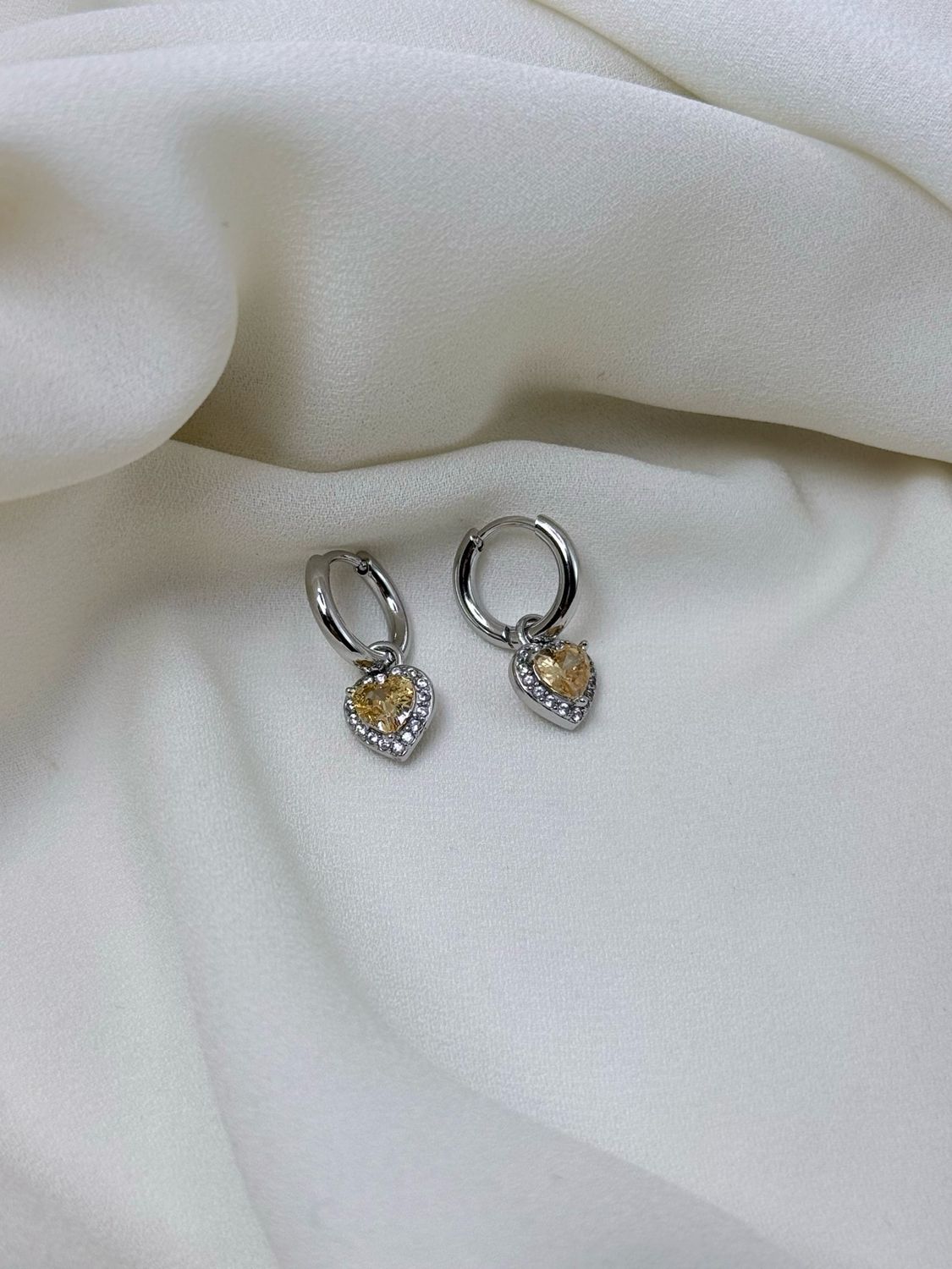 Orecchini mini love champagne silver