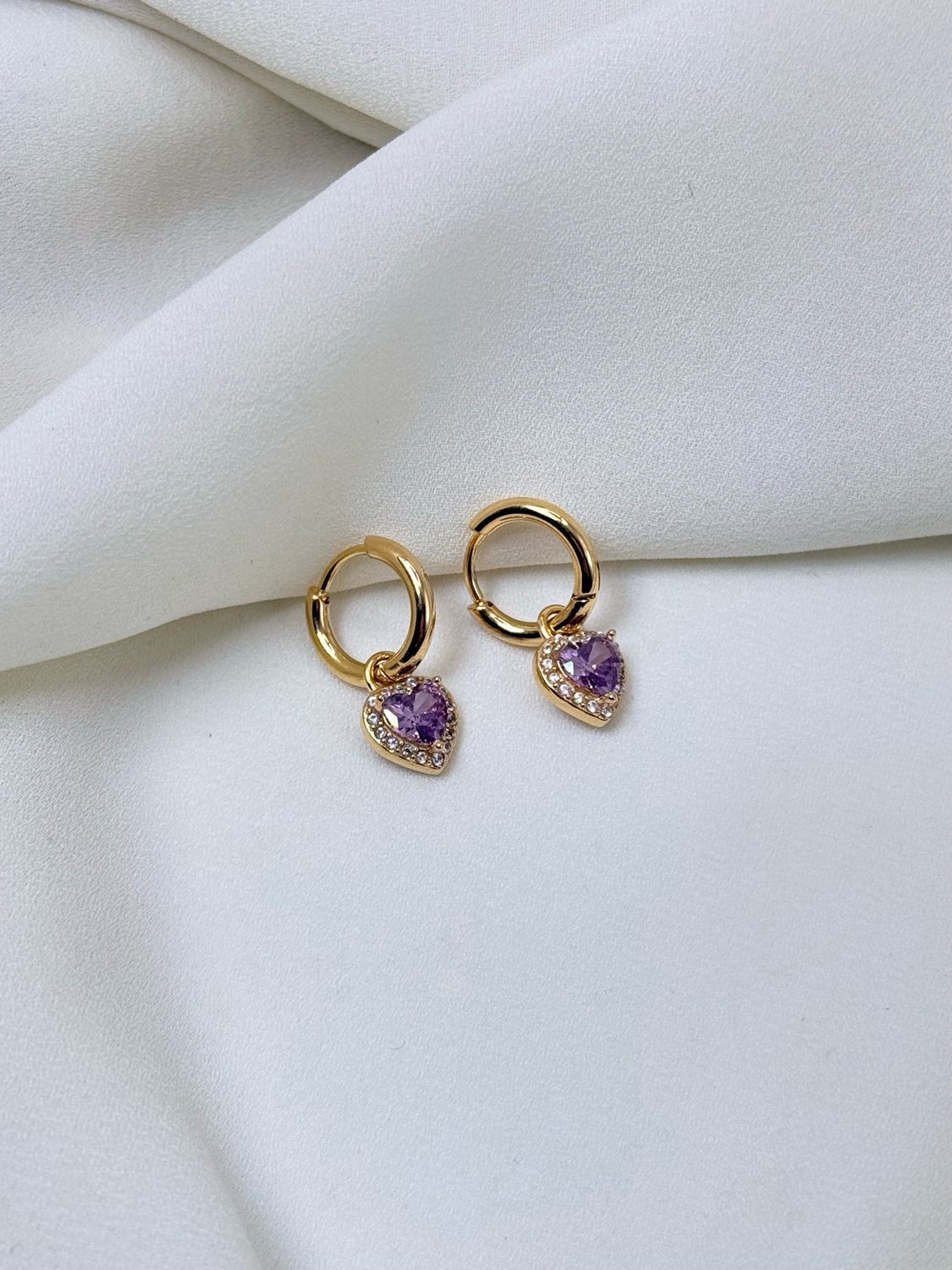 Orecchini mini love viola Gold
