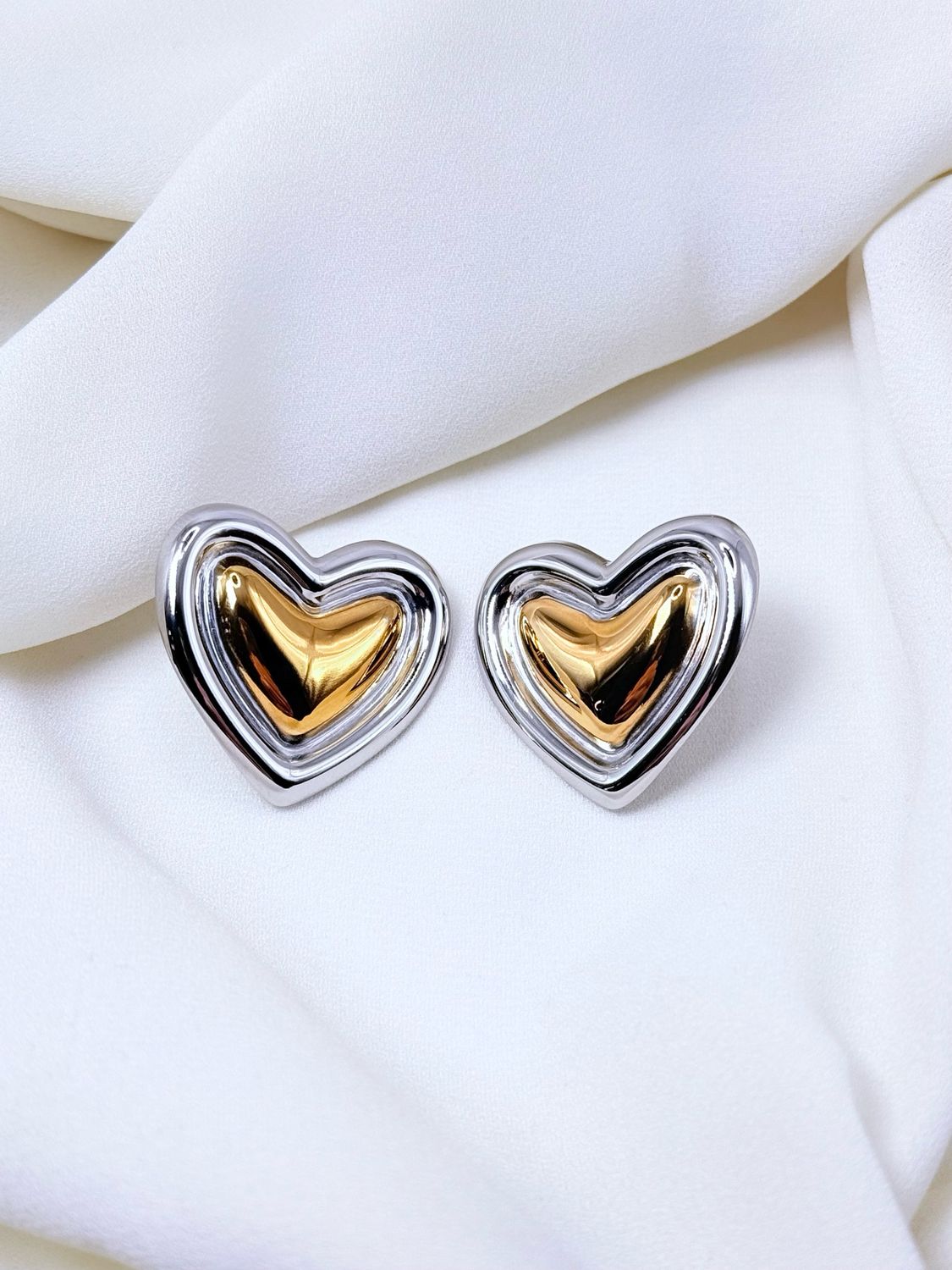 Orecchini love bombo bicolor