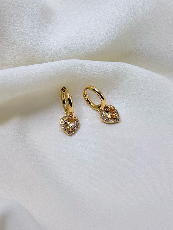 Orecchini mini love champagne Gold
