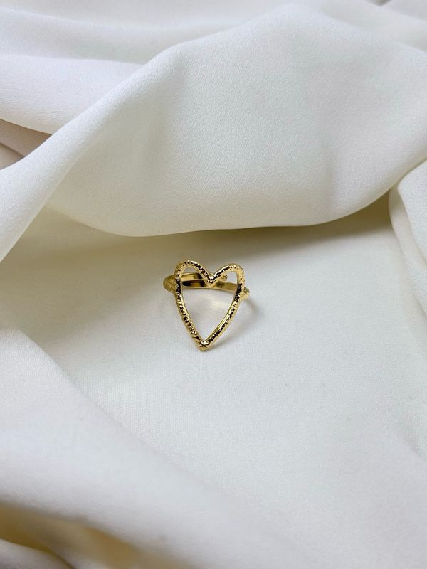Anello cuore minimal gold
