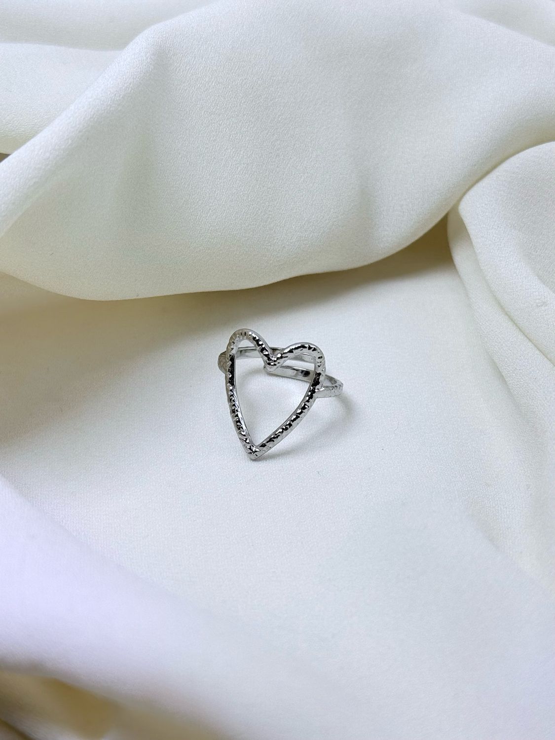 Anello cuore minimal silver