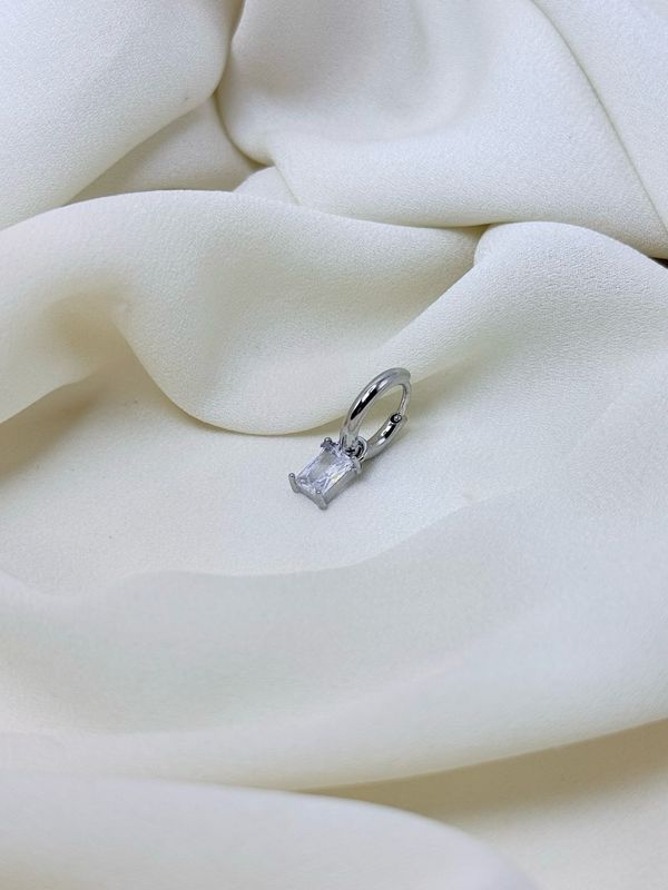 Hoop charm baguette silver