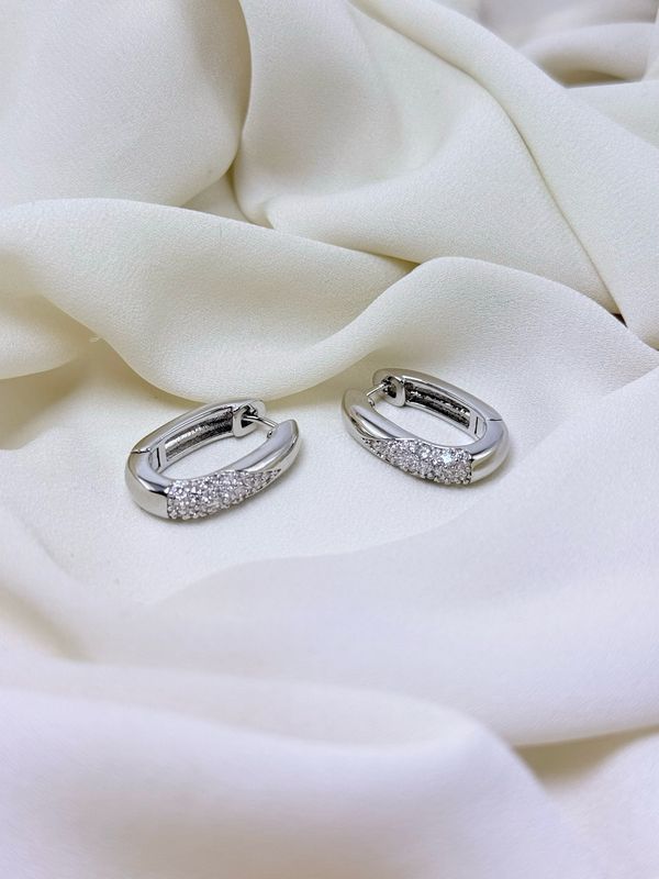 Orecchini ovale white silver