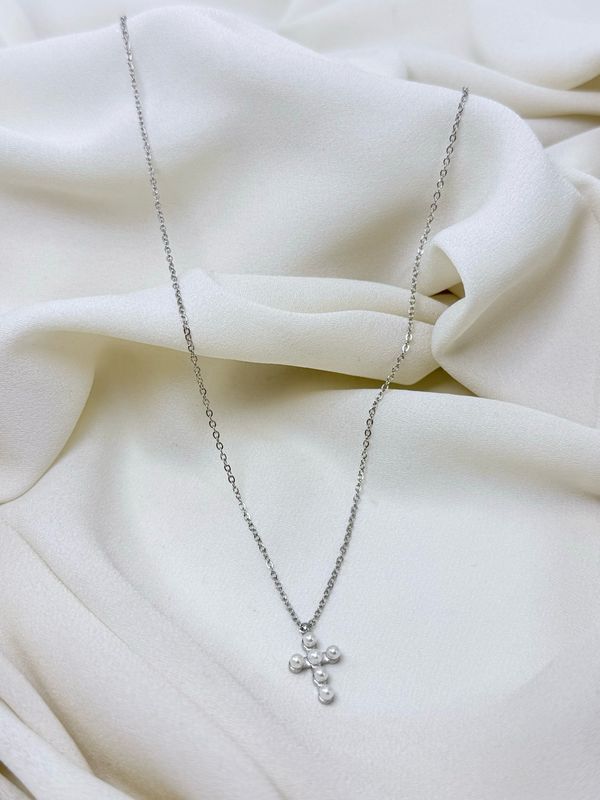 Collana baby croce silver