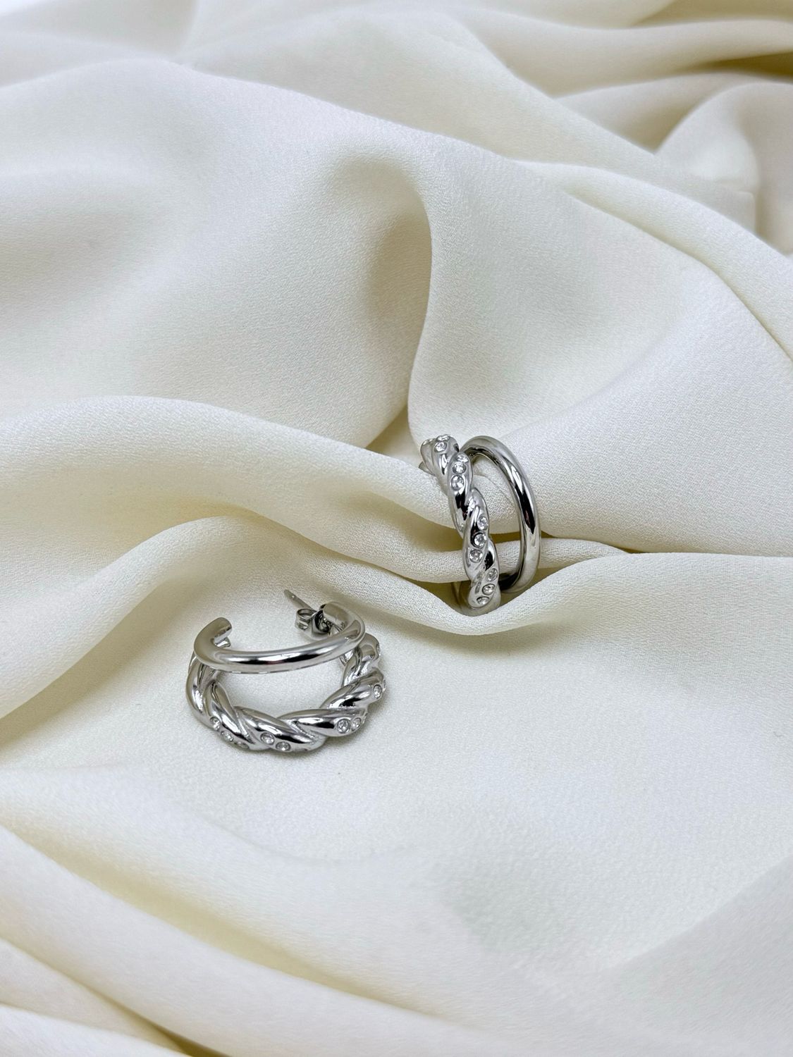 Orecchini double torchon silver