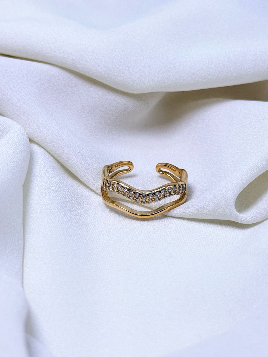 Anello double onda gold