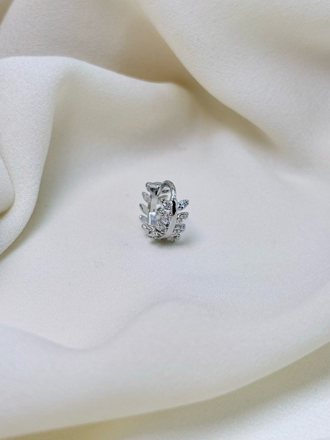 Hoop micro fogliolina silver