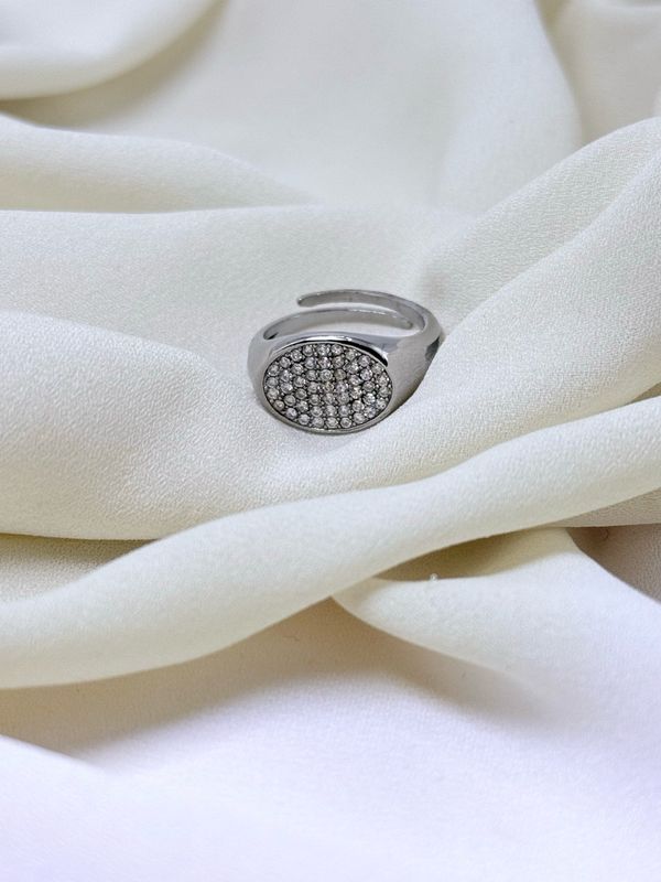 Anello chevalier oval silver