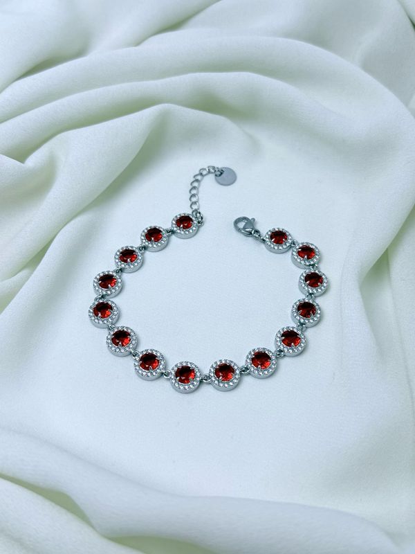 Bracciale Glam rosso silver