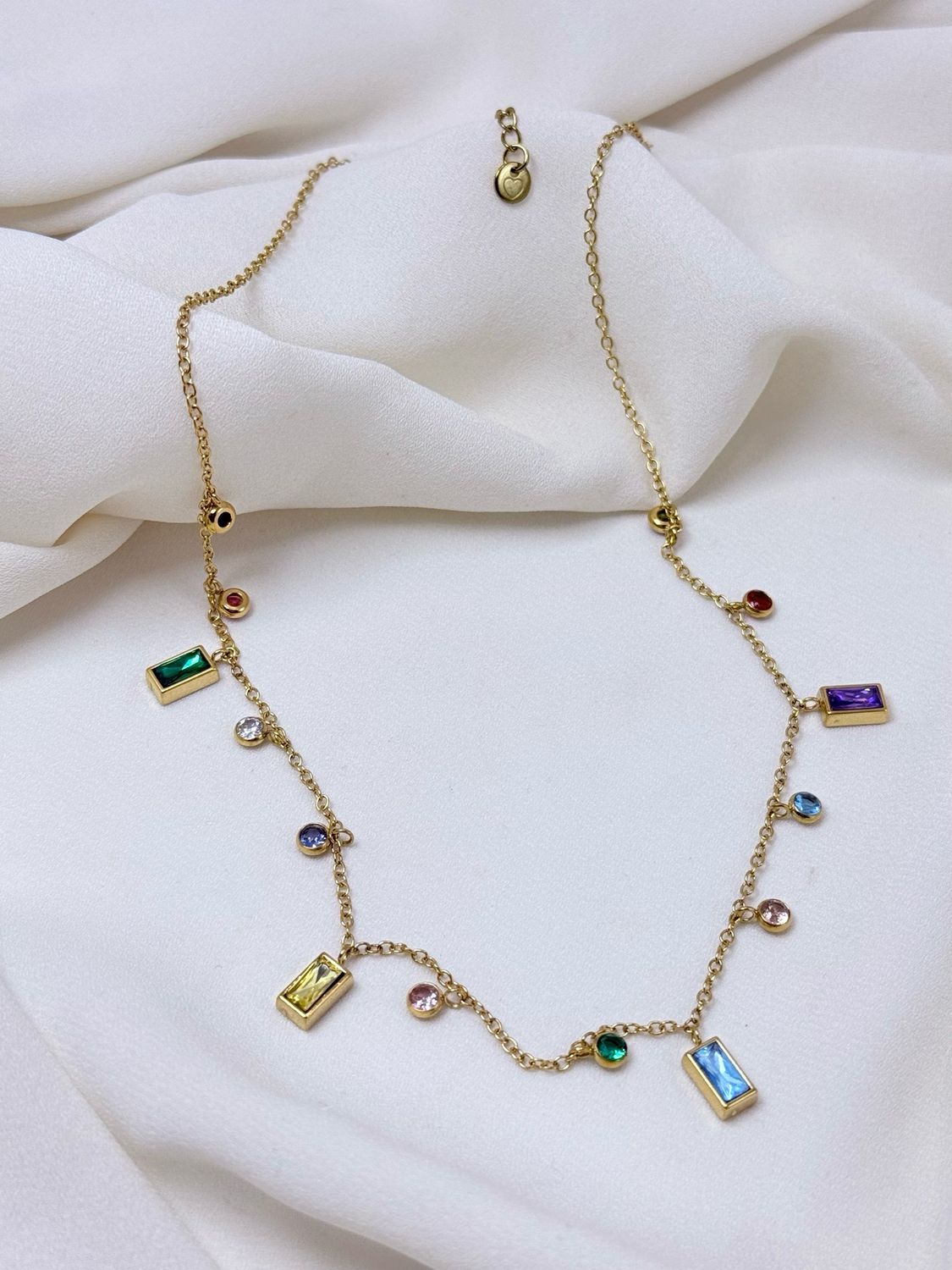 Collana charms multicolor gold