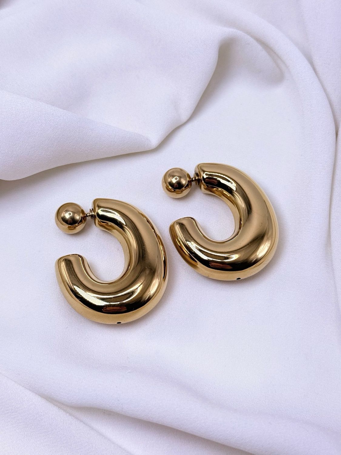 Orecchini oval piercing gold