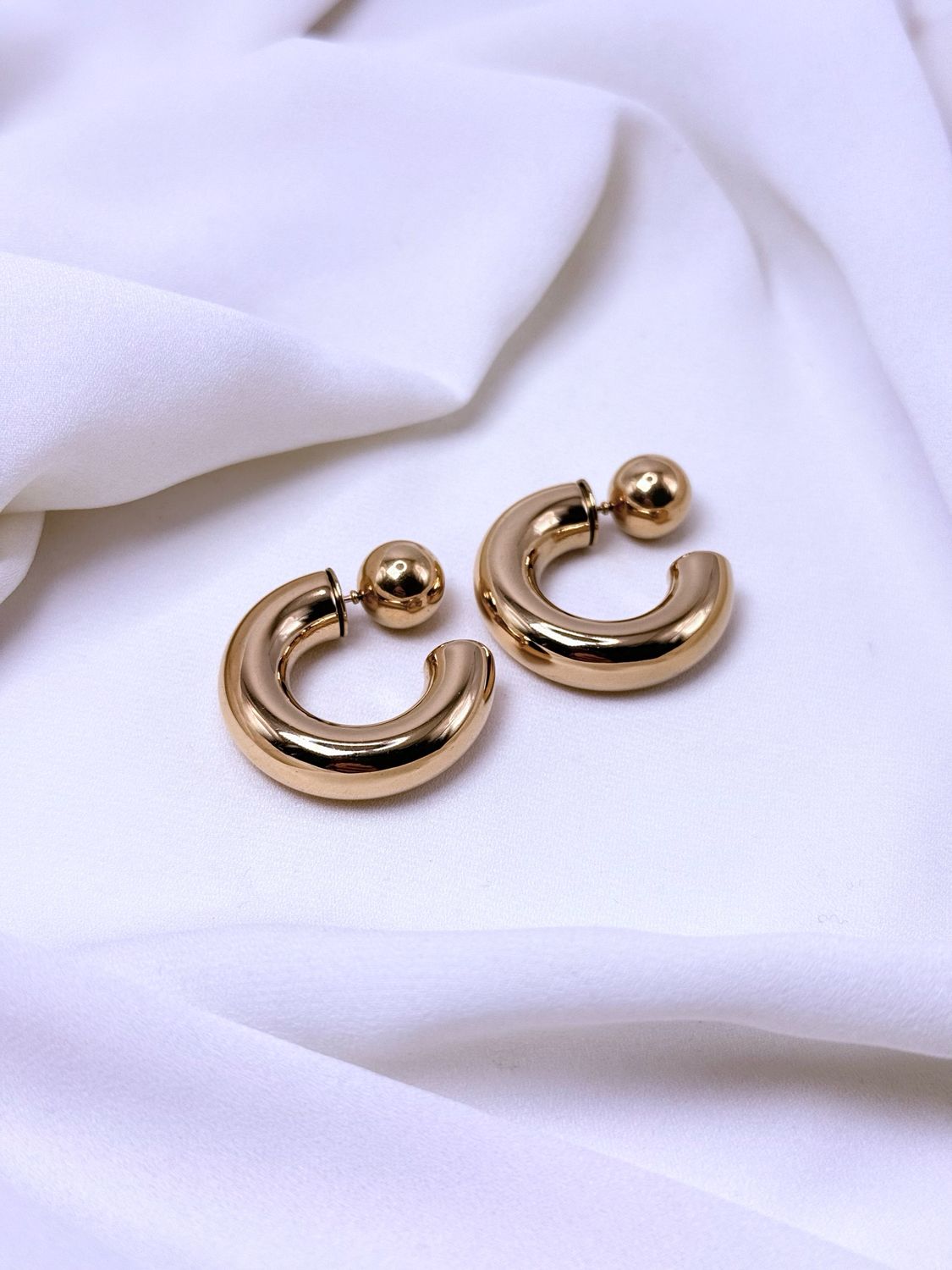 Orecchini hoop piercing gold