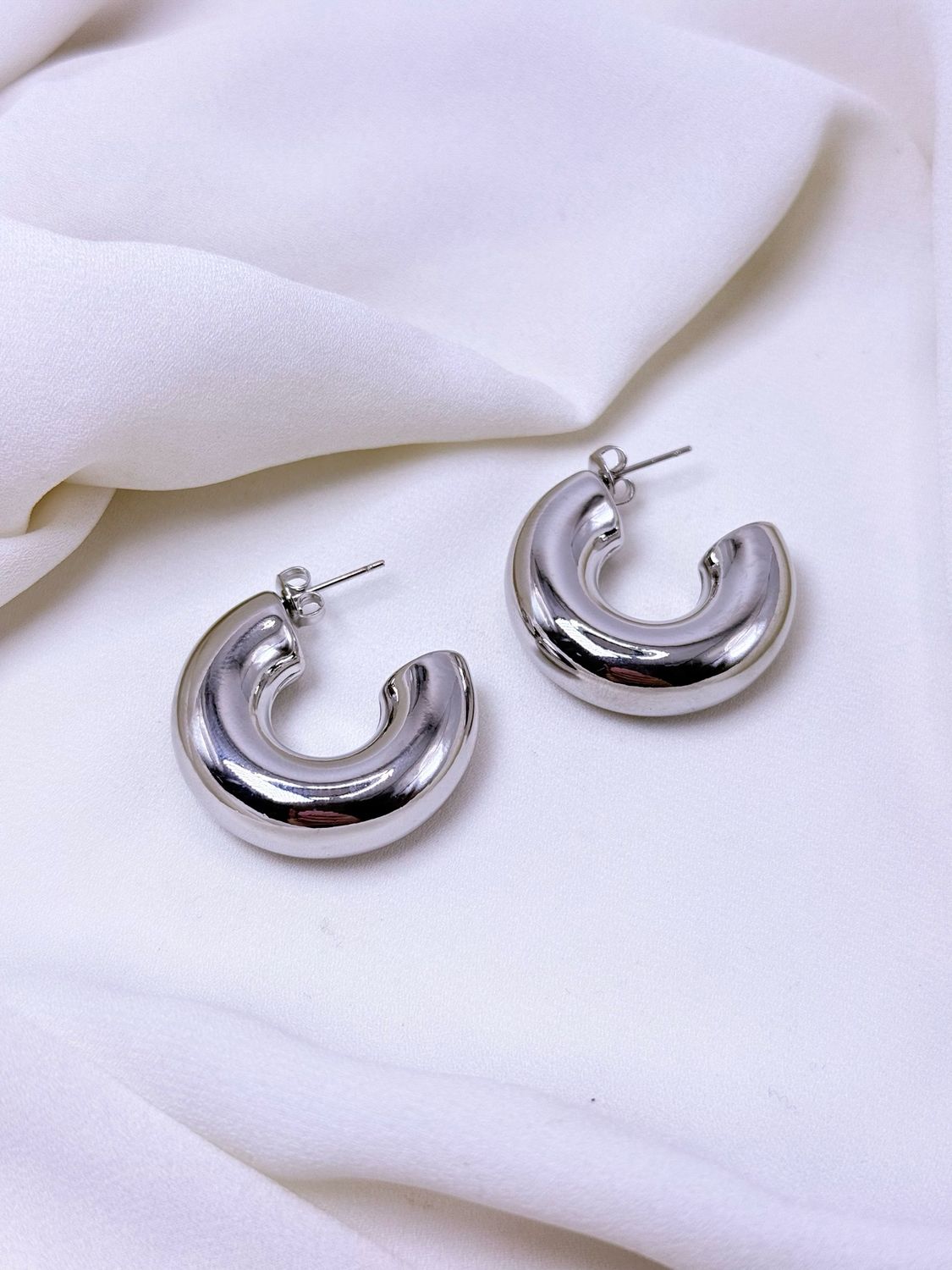 Orecchini chunky big silver