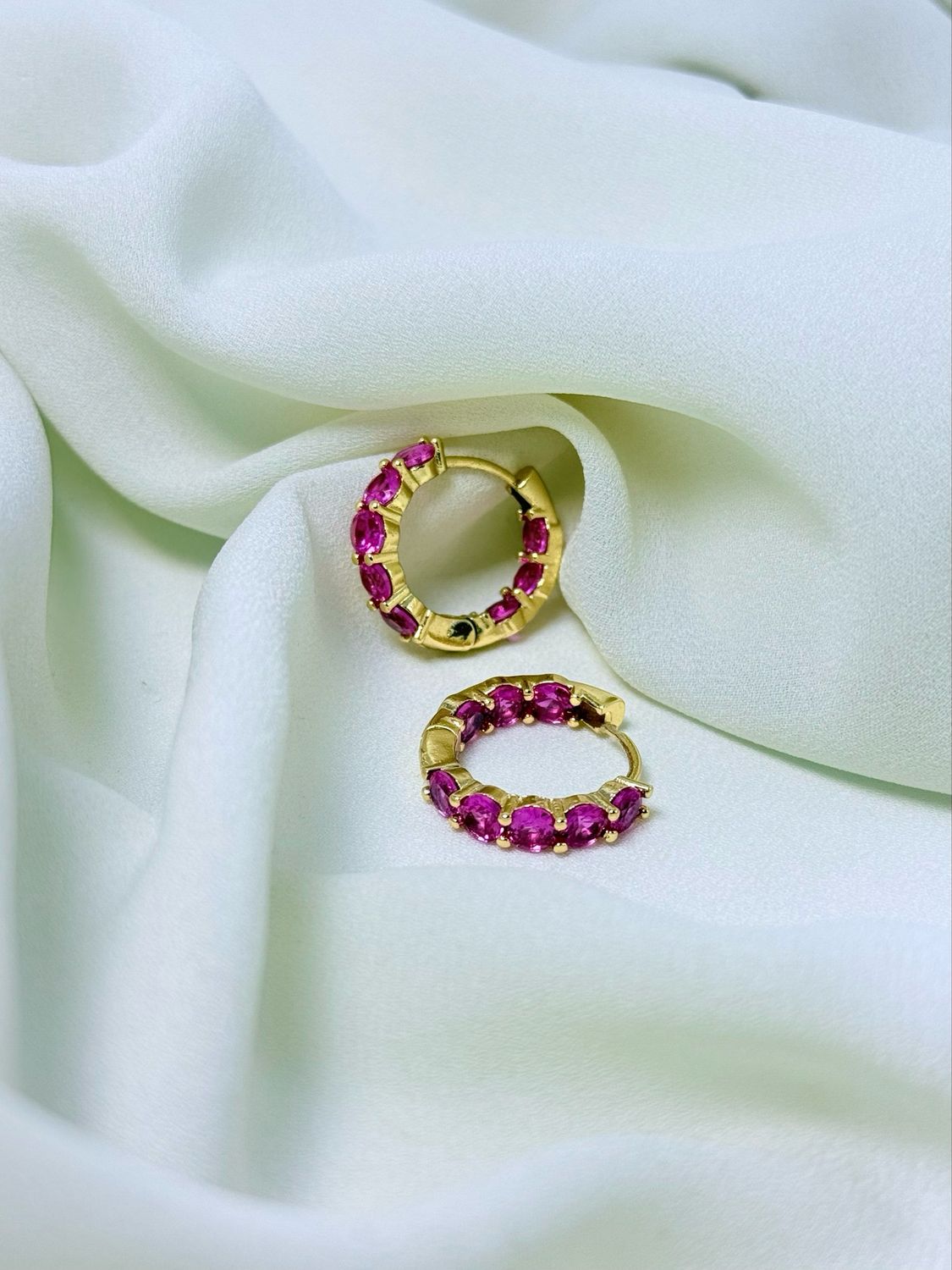 Hoop bubble fucsia gold