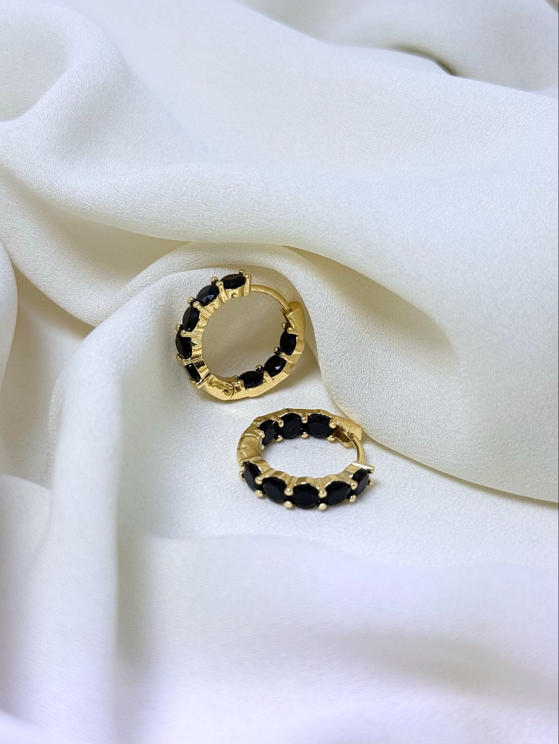 Hoop bubble nero Gold