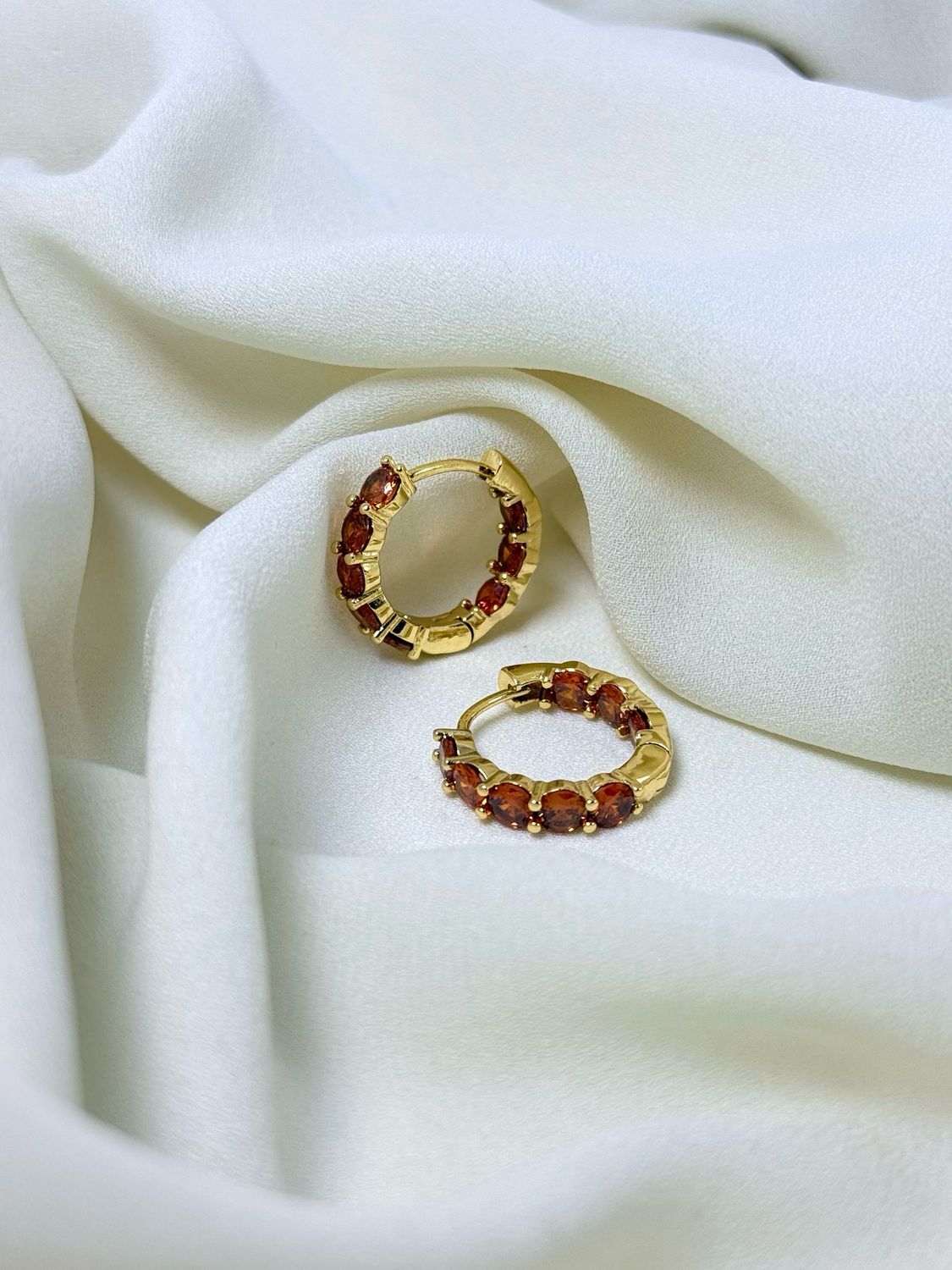 Hoop bubble arancio gold