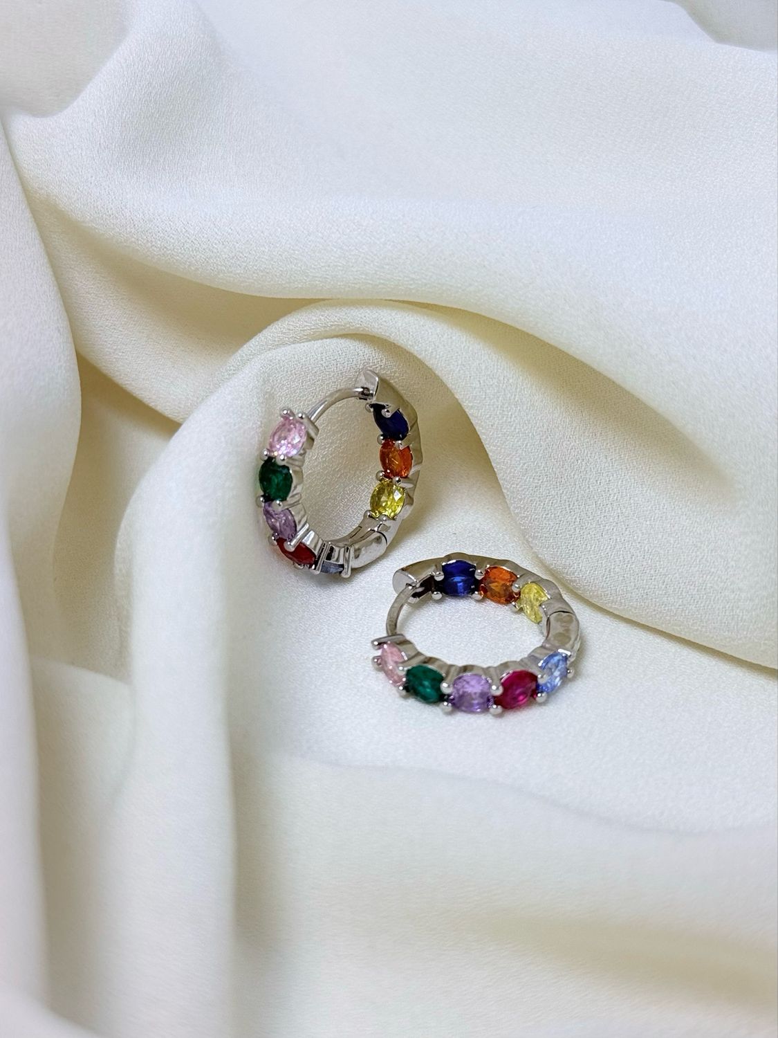 Hoop bubble multi silver