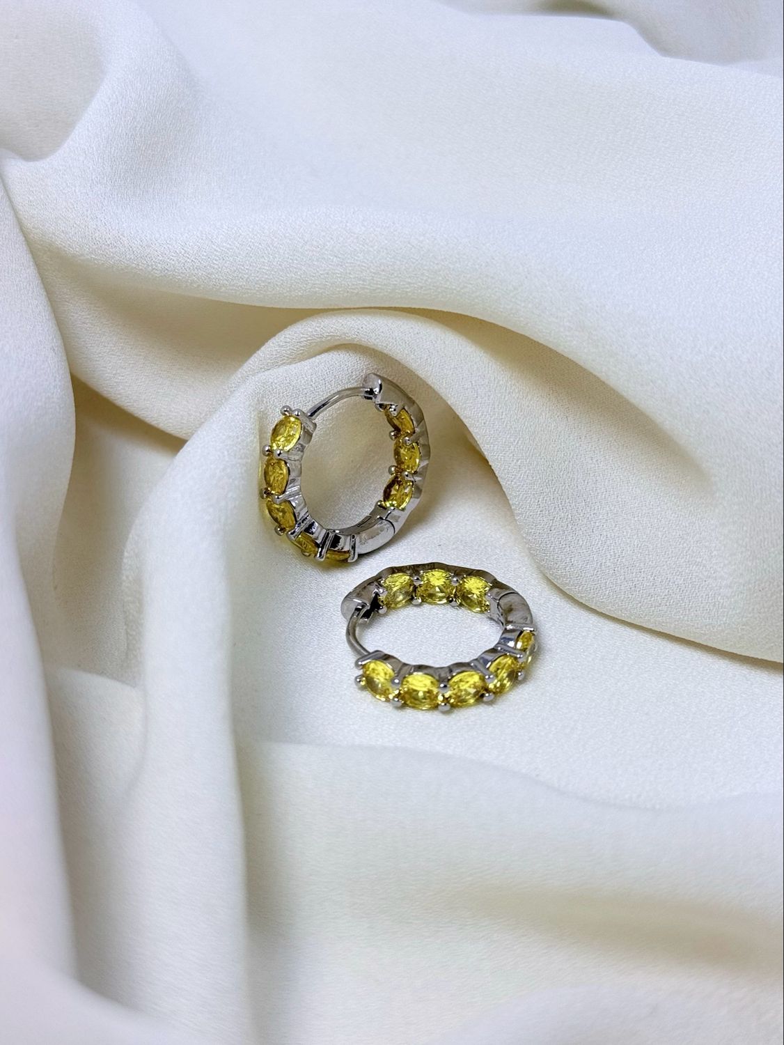 Hoop bubble gialli silver