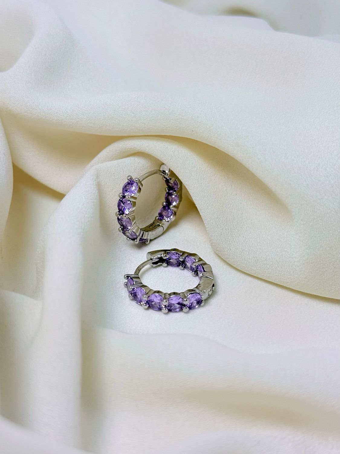 Hoop bubble lilla silver