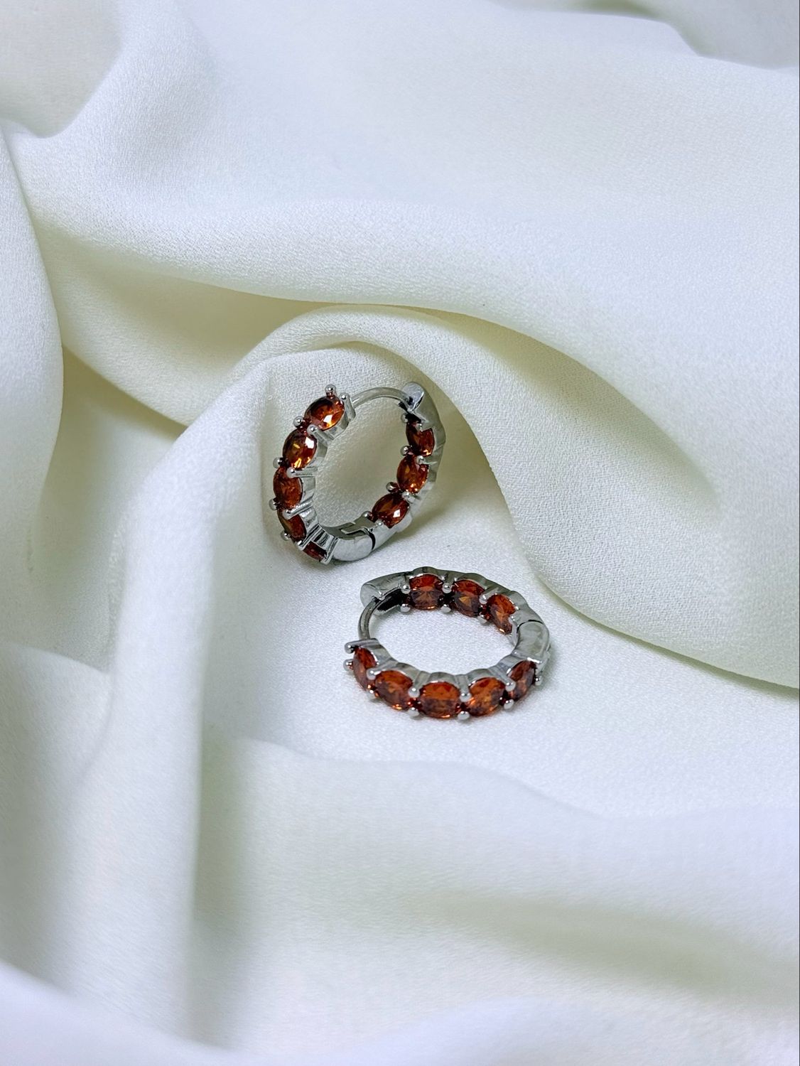 Hoop bubble arancio silver