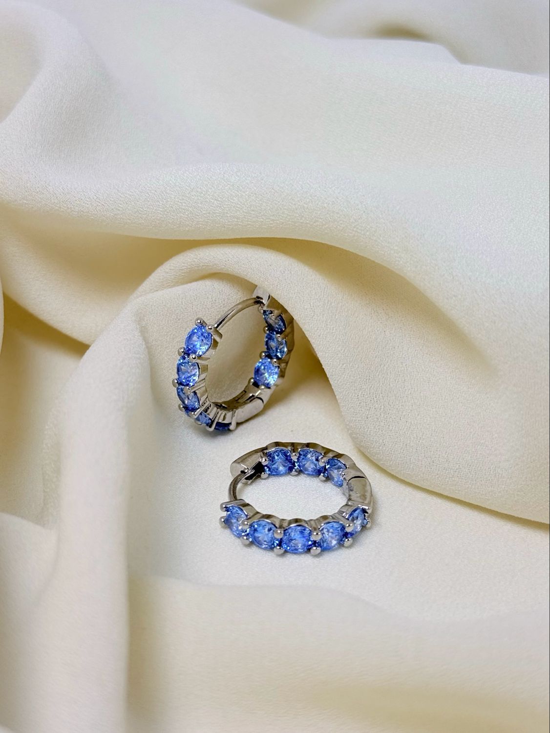 Hoop bubble ice blu silver