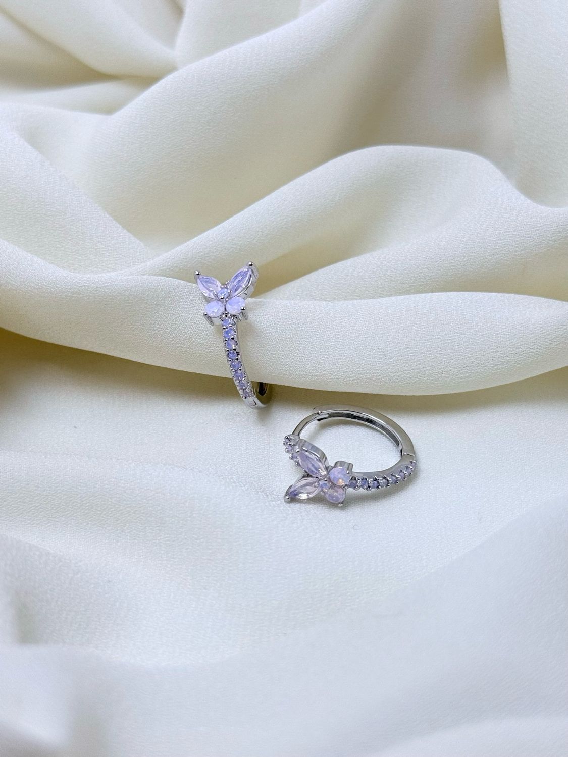 Hoop farfalle boreali silver