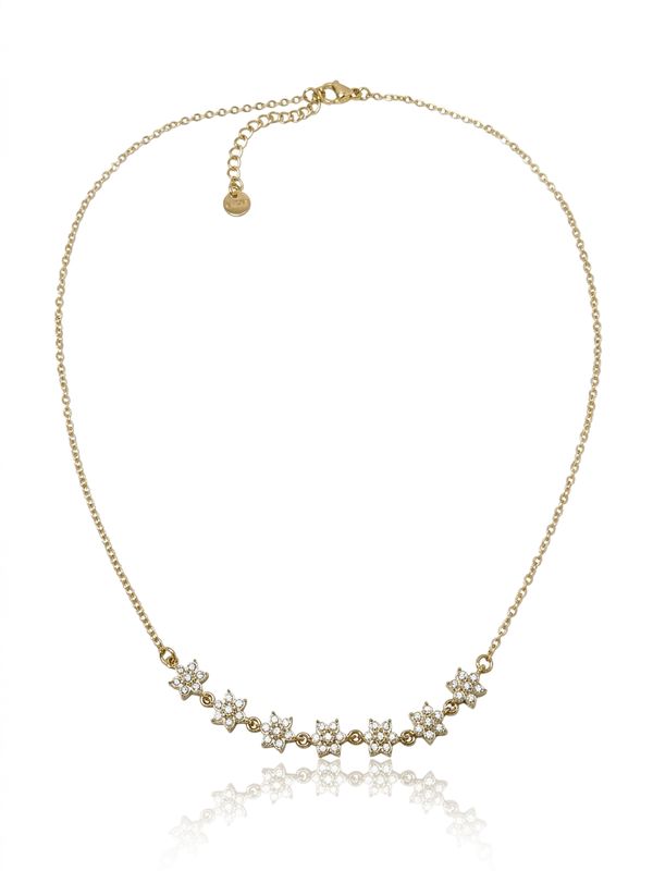 Girocollo white flowers gold