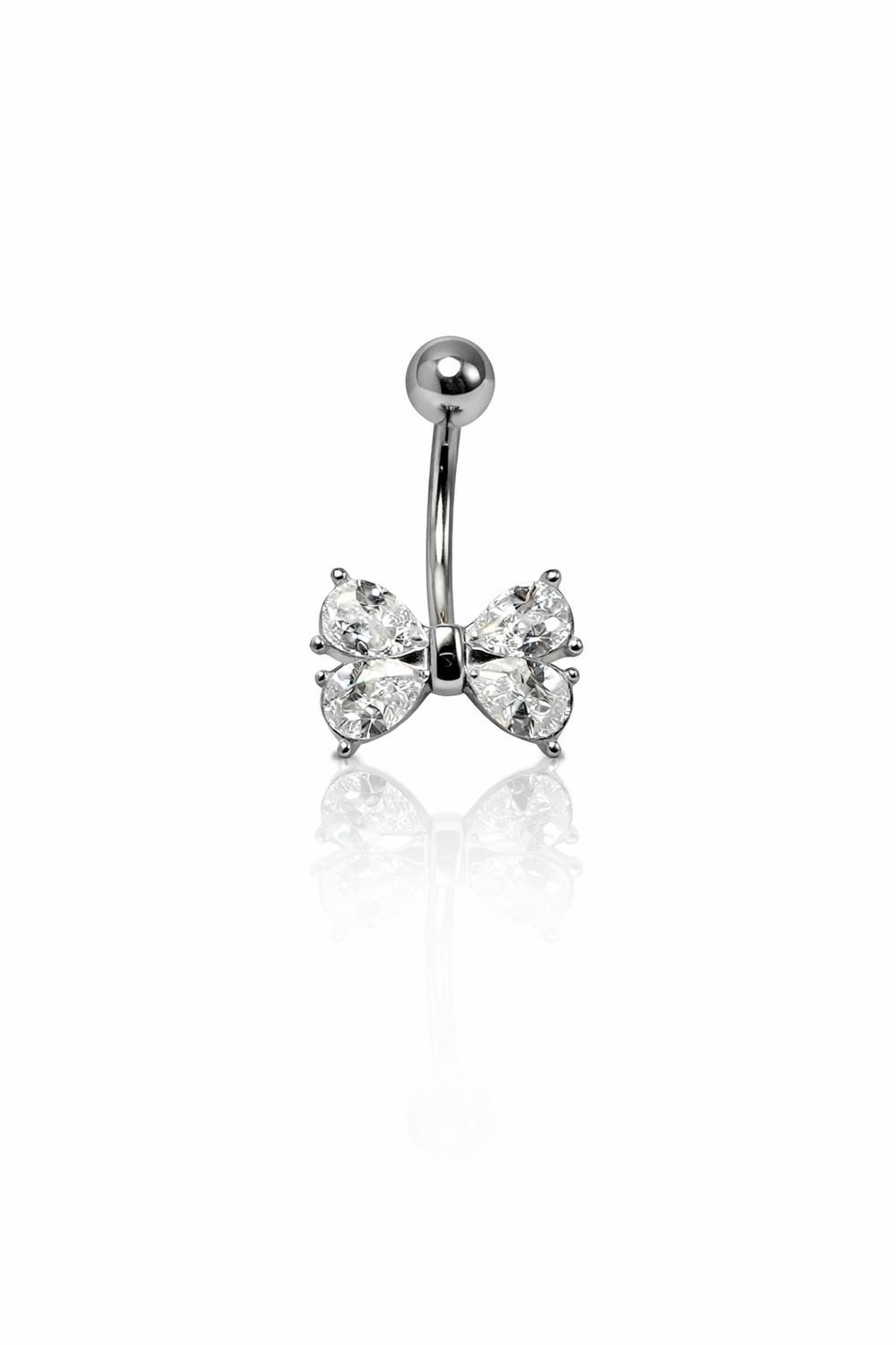 Piercing ombelico fiocchetto silver