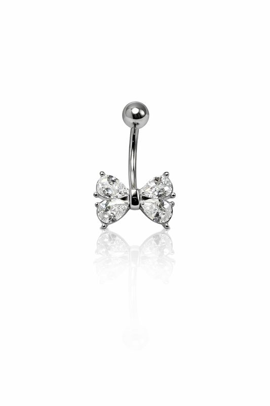 Piercing ombelico fiocchetto silver