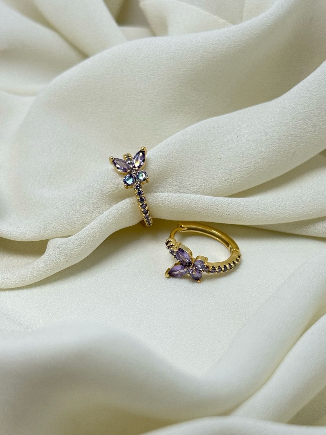 Hoop farfalle lilla Gold