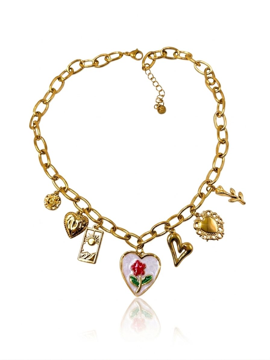 Girocollo charms petunia gold