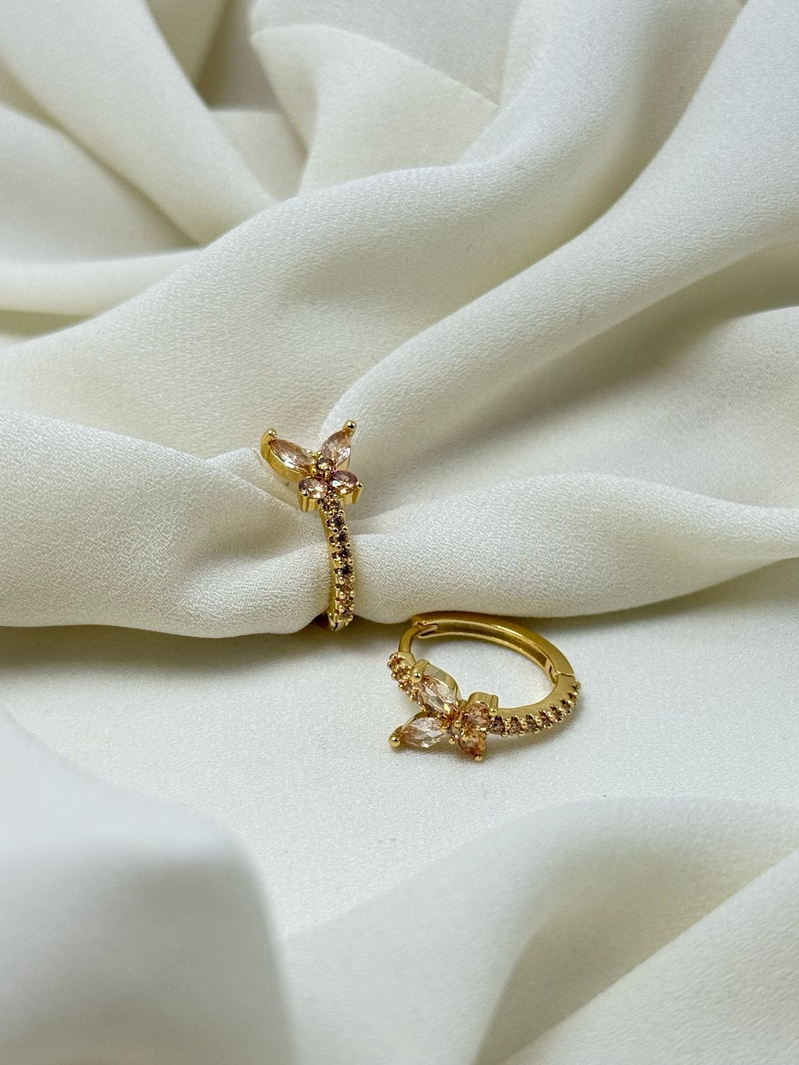 Hoop farfalle champagne Gold