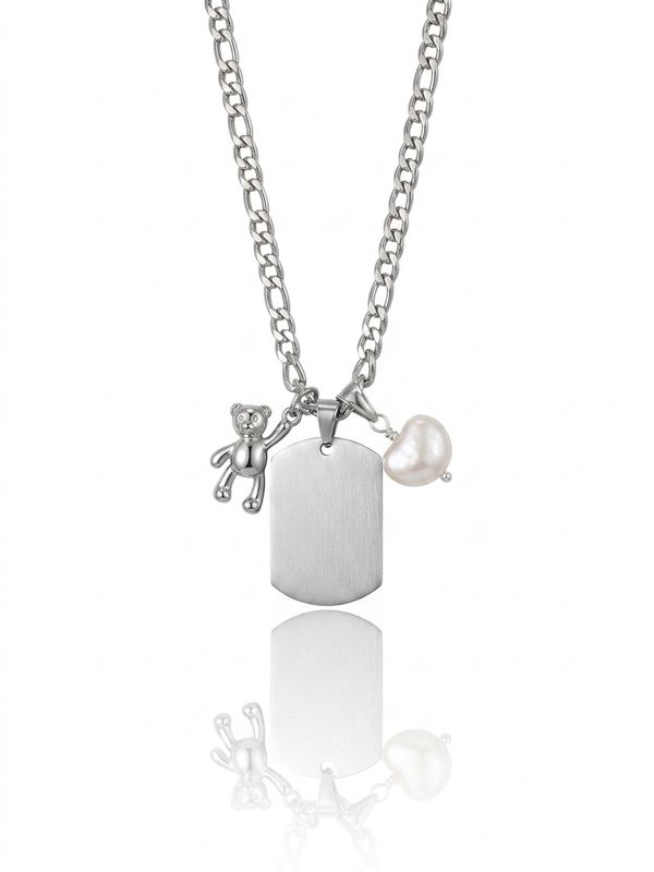 Charm baby teddy silver