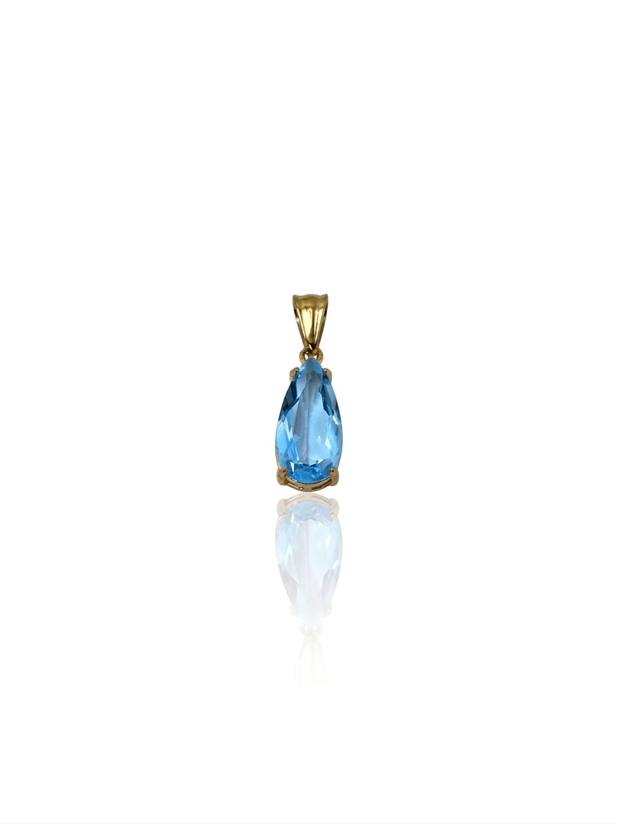 Charm goccia cristallo azzurro