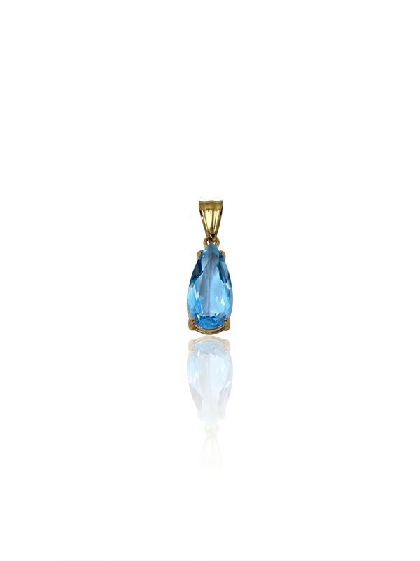 Charm goccia cristallo azzurro