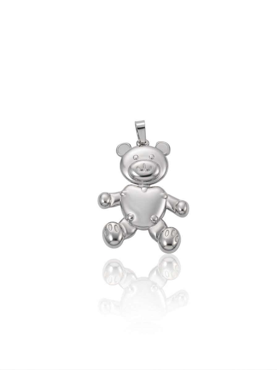 Charm mum teddy silver