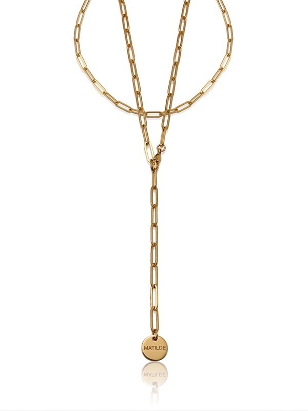 Collana/body chai  oval gold